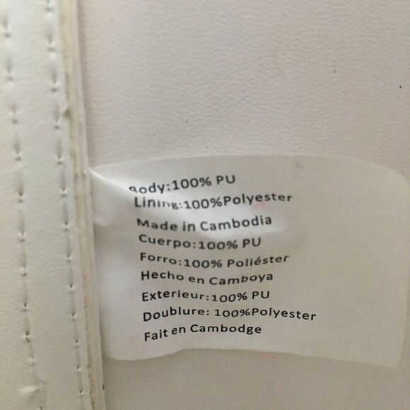 STEVE MADDEN Parker White Faux Leather Crossbody Adjustable Strap Scarf Totebag - Picture 7 of 7